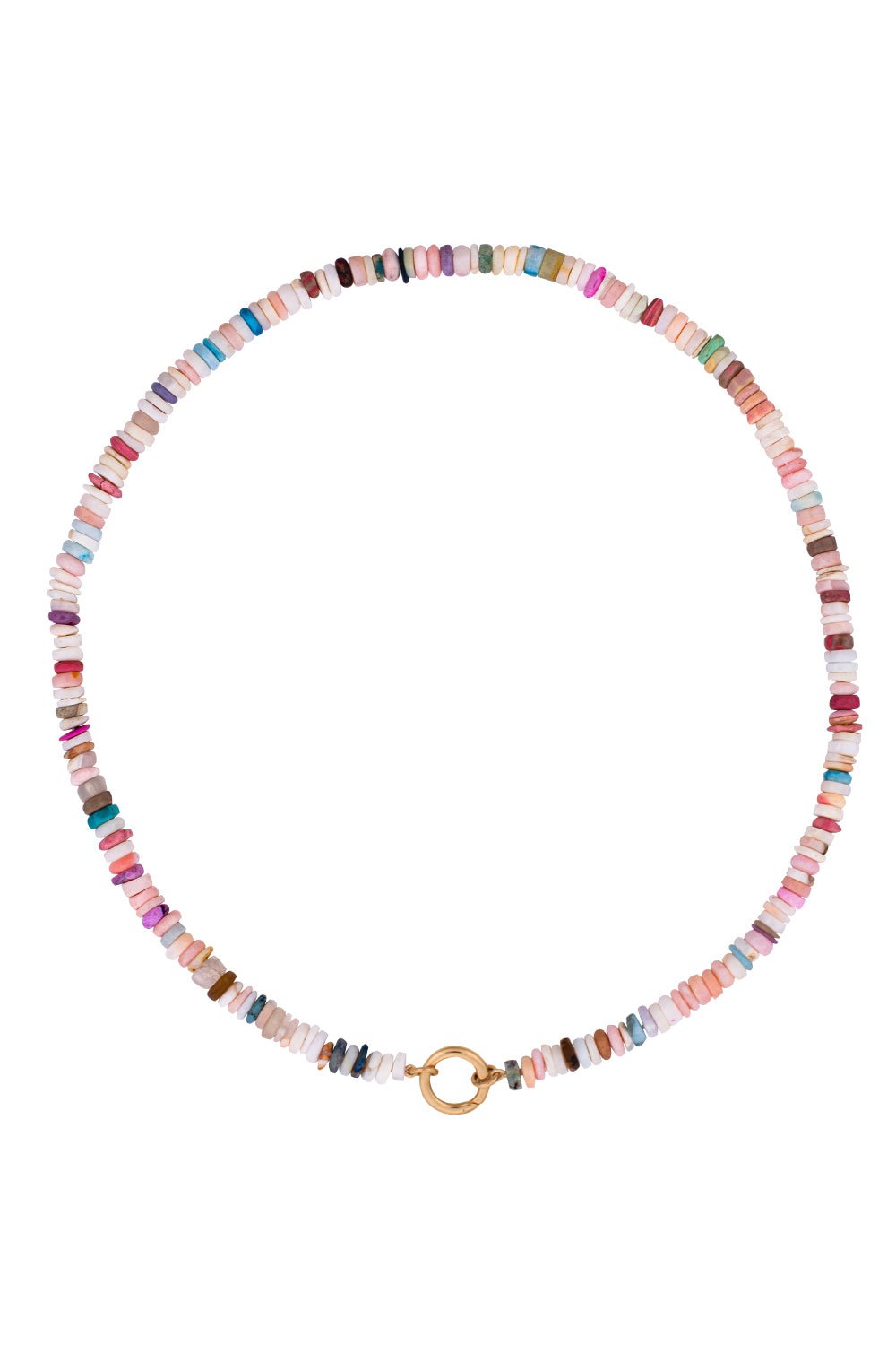 ZOE CHICCO-Light Tone Mixed Opal Bead Necklace-YELLOW GOLD
