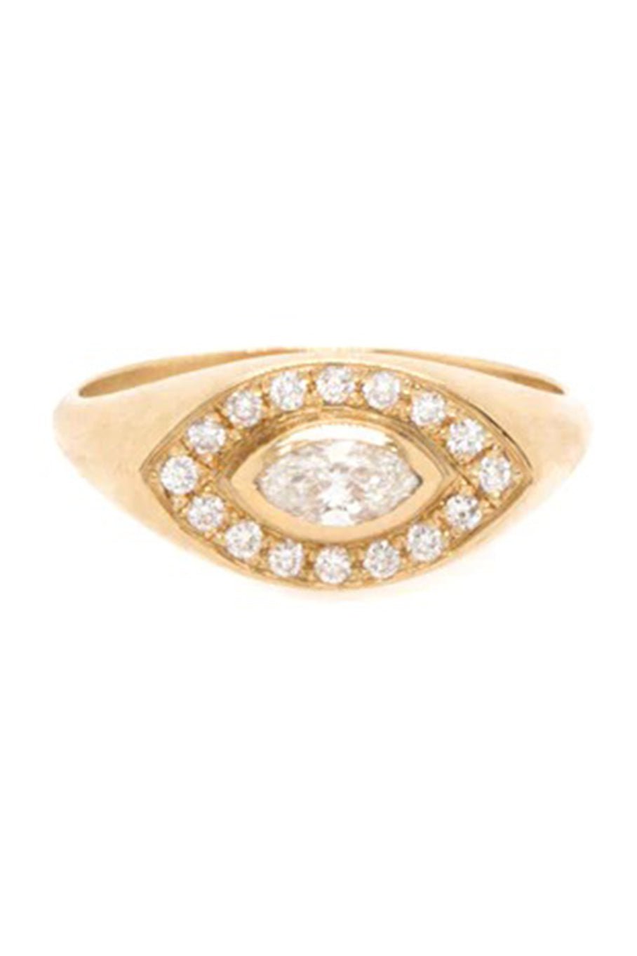 ZOE CHICCO-Diamond Eye Ring-YELLOW GOLD
