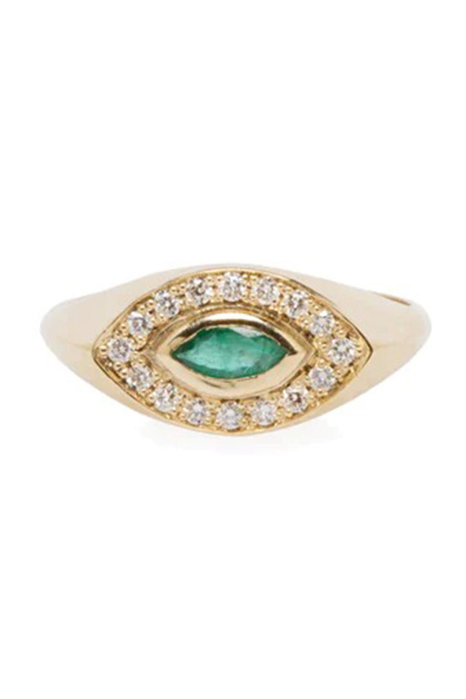 ZOE CHICCO-Emerald Diamond Eye Ring-YELLOW GOLD
