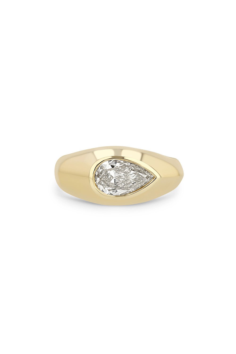 ZOE CHICCO-Diamond Signet Ring-YELLOW GOLD