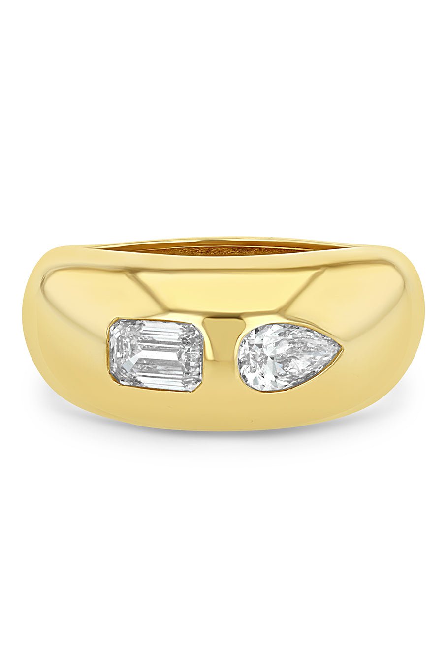 ZOE CHICCO-Mixed Diamond Aura Ring-YELLOW GOLD