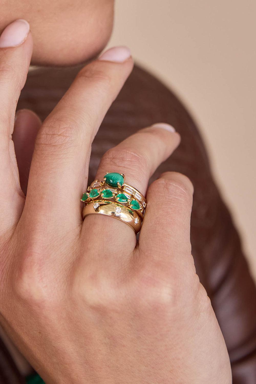 Emerald Band Ring-YELLOW GOLD-6.5-JEWELRYFINE JEWELRING-ZOE CHICCO