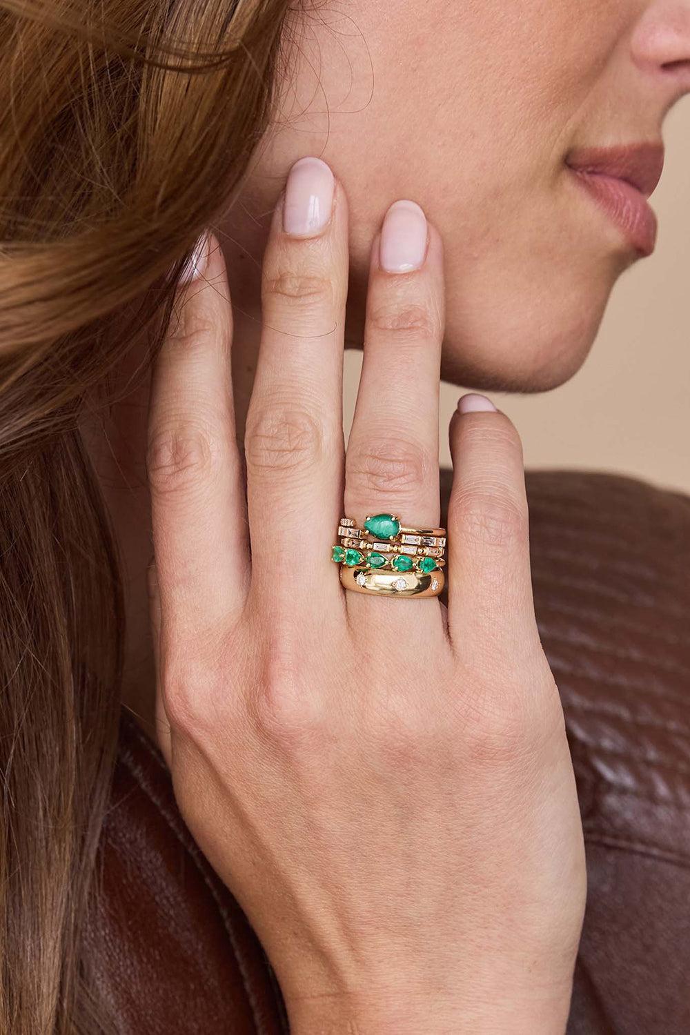 Emerald Band Ring-YELLOW GOLD-6.5-JEWELRYFINE JEWELRING-ZOE CHICCO