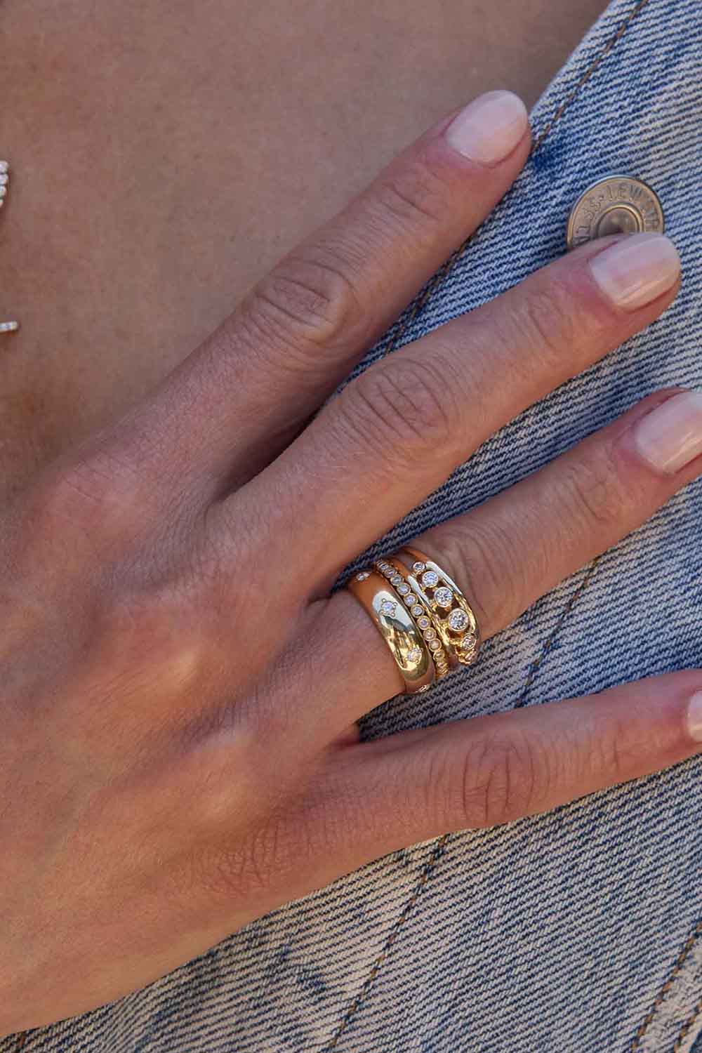  Diamond Open Bar Ring-YELLOW GOLD-7-JEWELRYFINE JEWELRING-ZOE CHICCO 