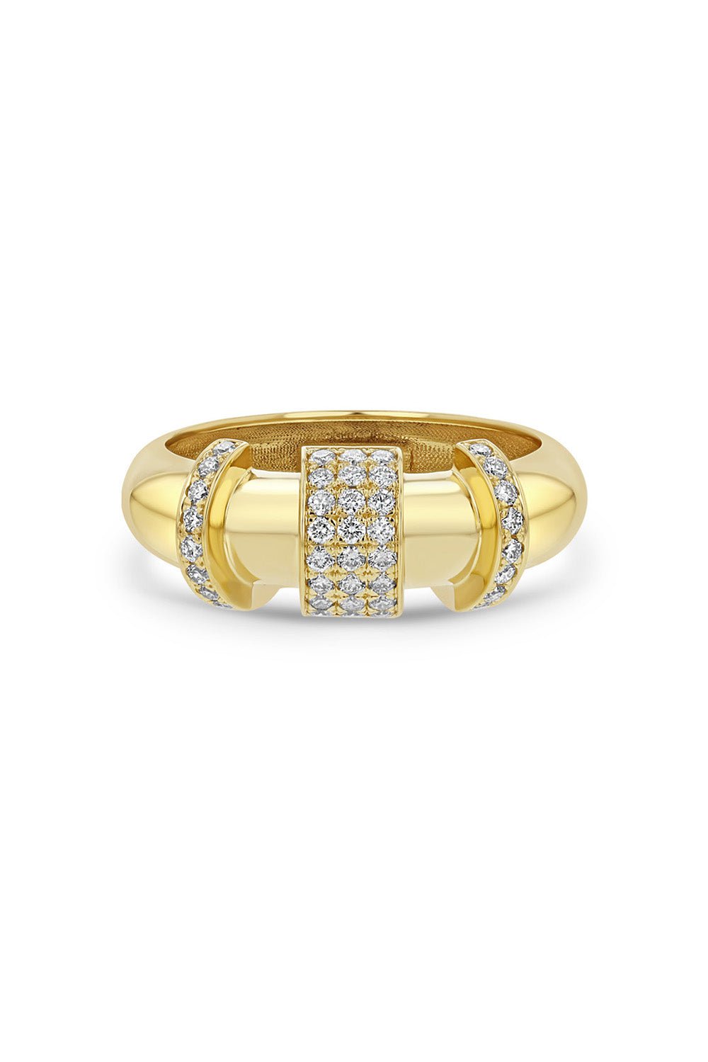 ZOE CHICCO-Door Knocker Half Round Ring-YELLOW GOLD