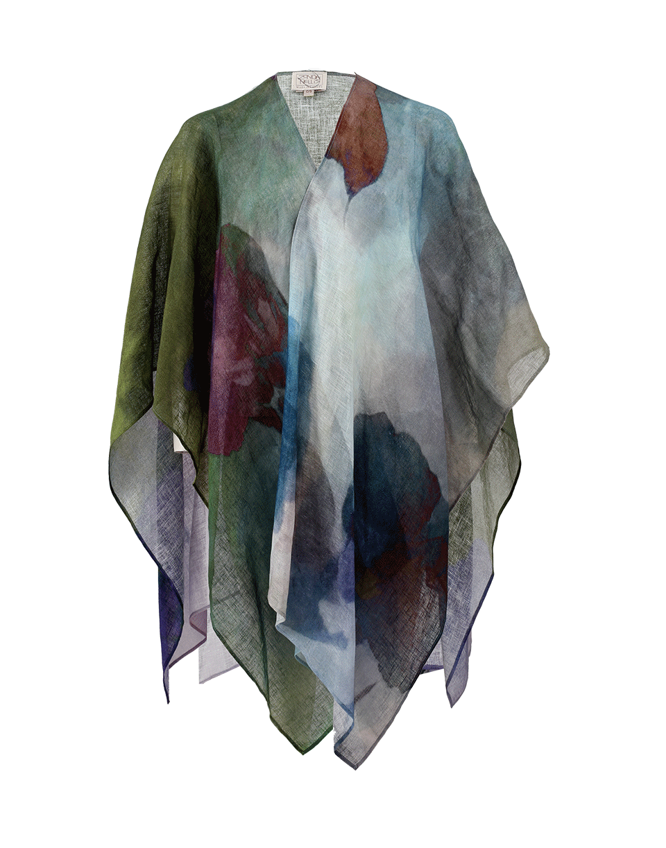 ZONDA NELLIS-Watercolor Linen Wrap-BLUE