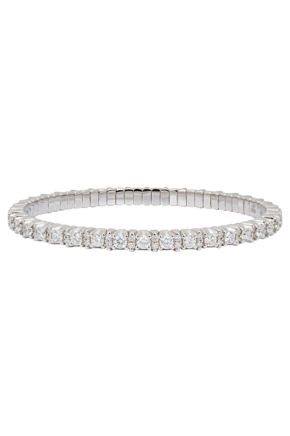 Diamond Alternating Stretch Bracelet - White Gold-WHITE GOLD-JEWELRYFINE JEWELBRACELET O-ZYDO