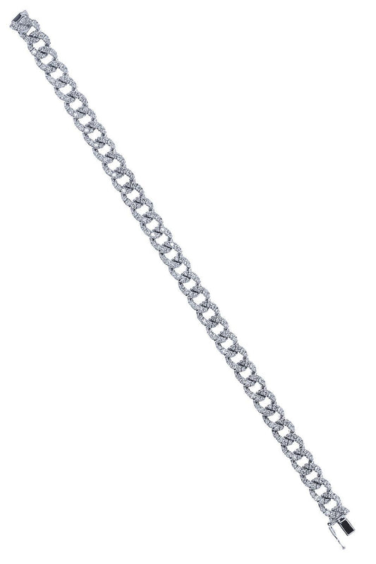 Diamond Cuban Link Bracelet-WHITE GOLD-7-JEWELRYFINE JEWELBRACELET O-ZYDO