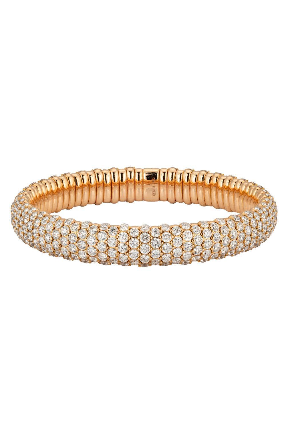 Diamond Domed Medium Stretch Bracelet-YELLOW GOLD-JEWELRYFINE JEWELBRACELET O-ZYDO