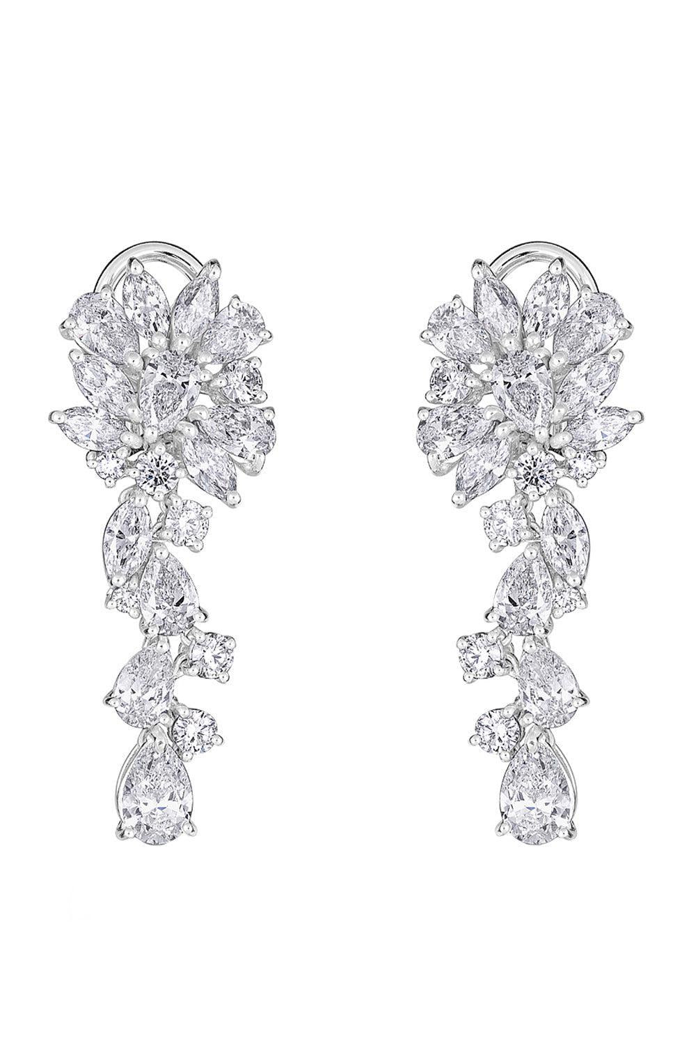 Diamond Dangling Earrings-WHITE GOLD-JEWELRYFINE JEWELEARRING-ZYDO