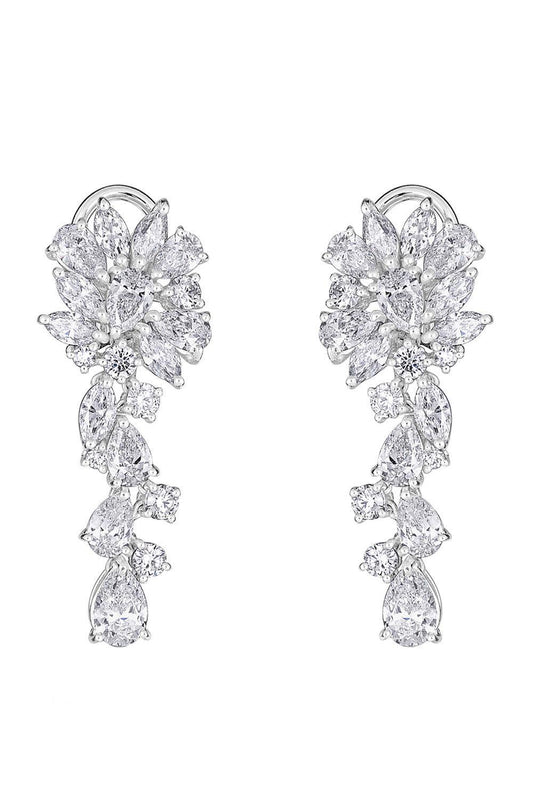 Diamond Dangling Earrings-WHITE GOLD-JEWELRYFINE JEWELEARRING-ZYDO