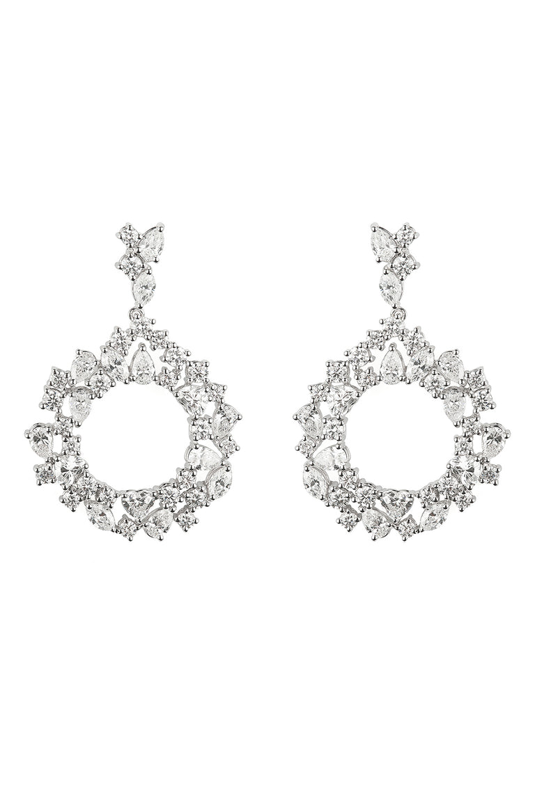 Diamond Loop Drop Earrings