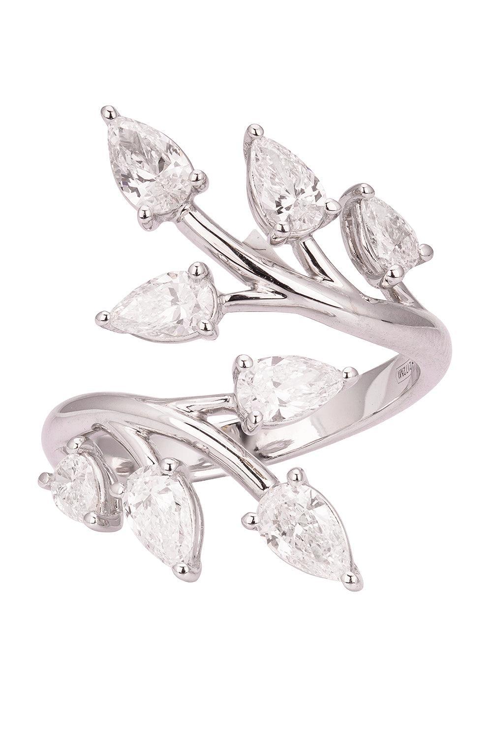 Diamond Bypass Branch Ring-WHITE GOLD-6.25-JEWELRYFINE JEWELRING-ZYDO