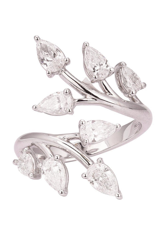 Diamond Bypass Branch Ring-WHITE GOLD-6.25-JEWELRYFINE JEWELRING-ZYDO