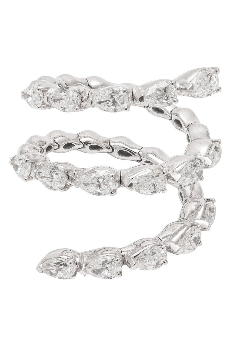Diamond Pear Cut Spiral Ring