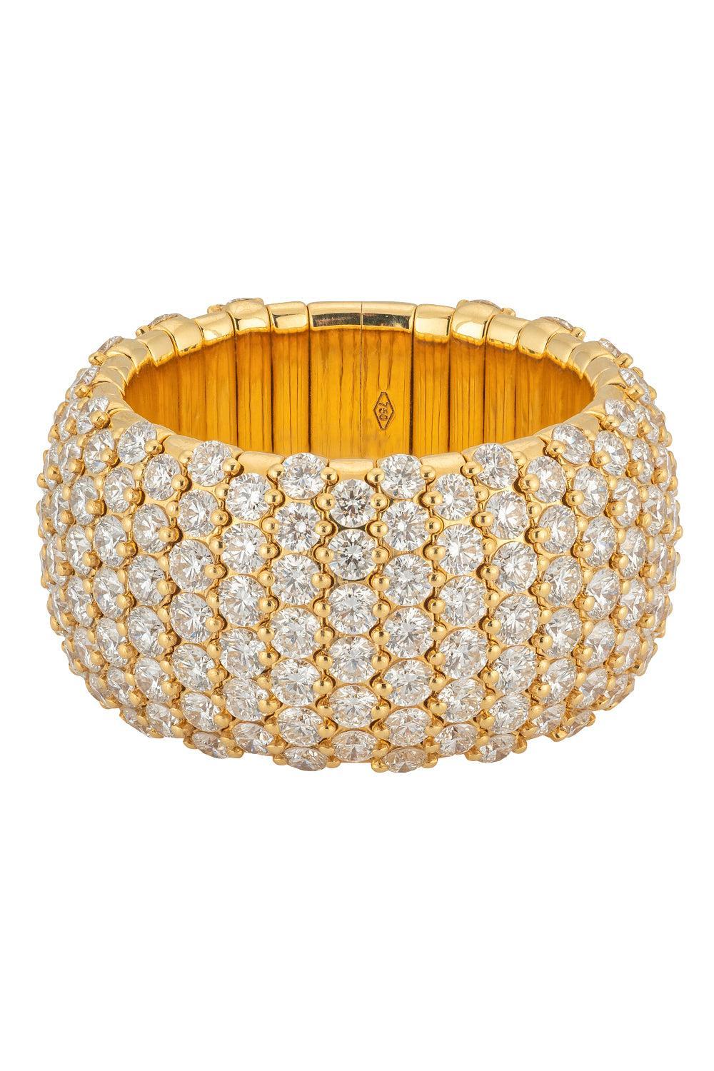 Diamond Domed Stretch Ring-YELLOW GOLD-8.5-JEWELRYFINE JEWELRING-ZYDO