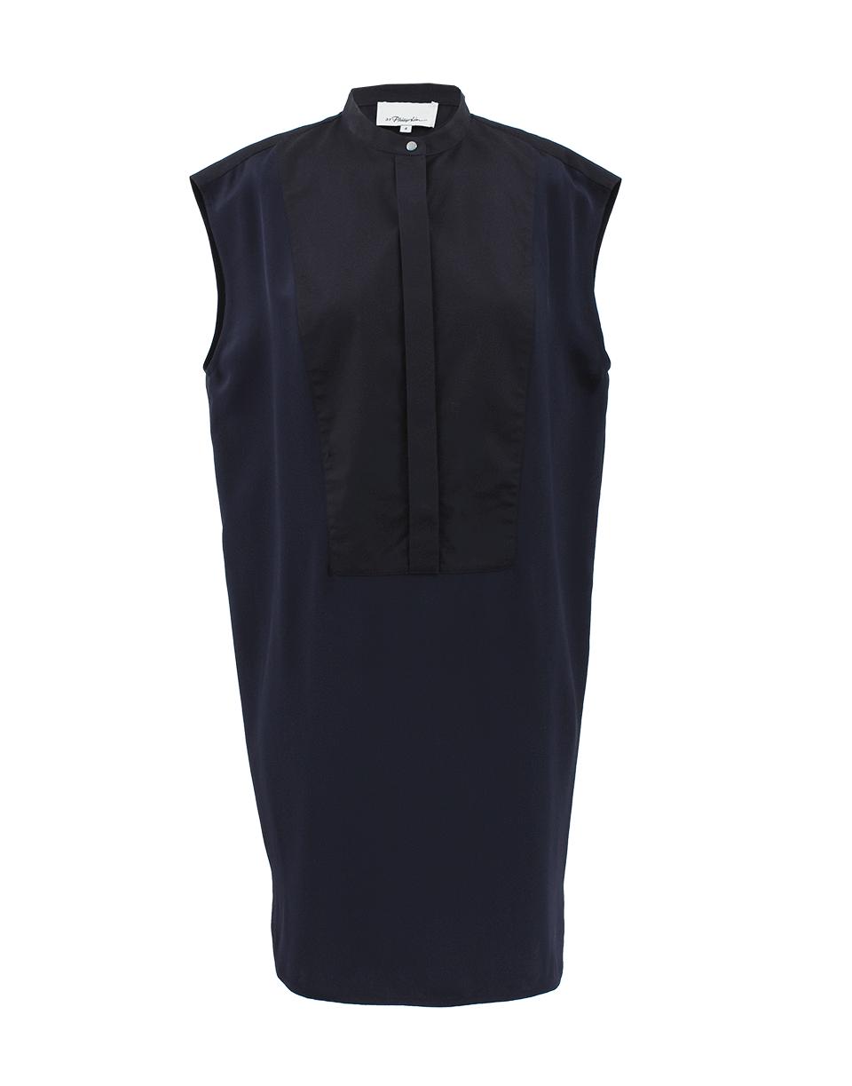 3.1 PHILLIP LIM-Collarless Bib Shirt Dress-