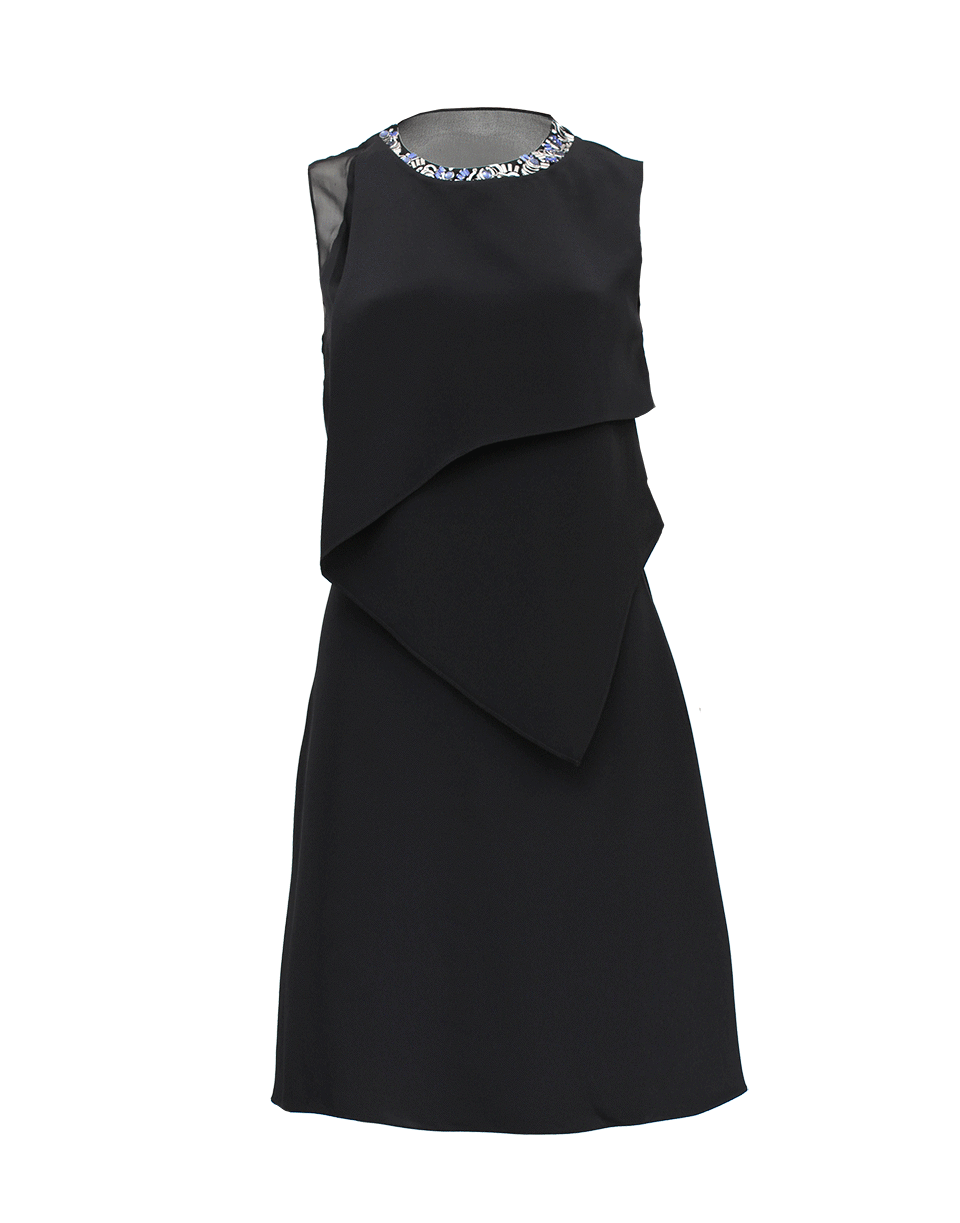 3.1 PHILLIP LIM-Drape Dress with Beaded Collar-