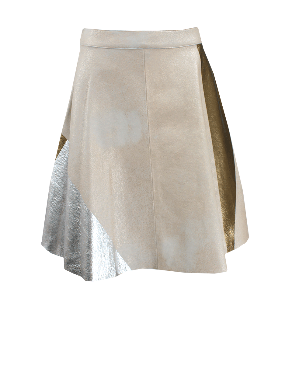 3.1 PHILLIP LIM-Block Foiled Leather Skirt-