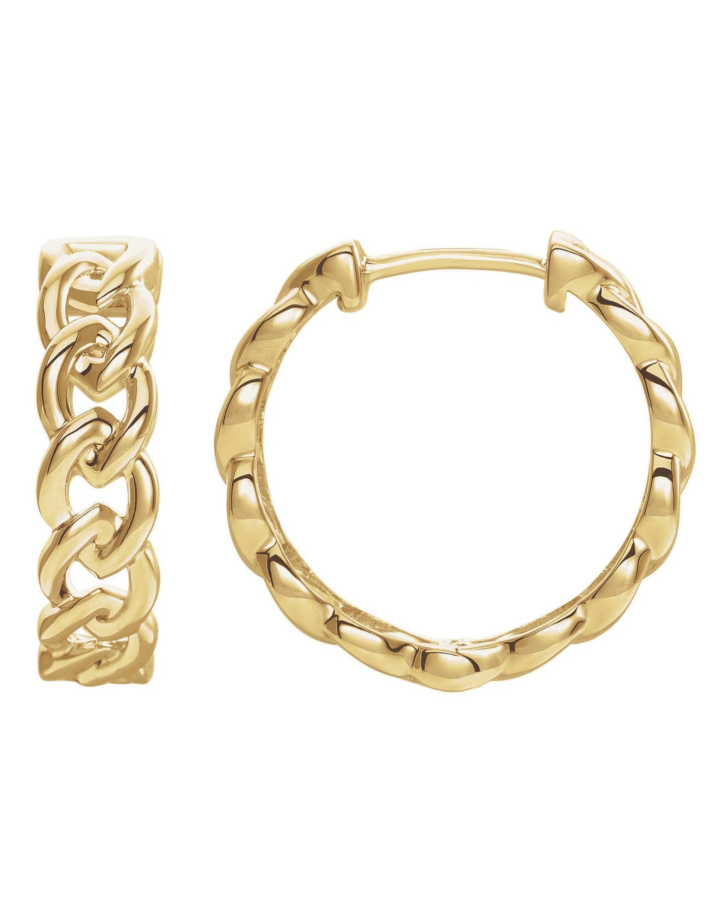 302 FINE JEWELRY-Chain Link Hoop Earrings-YELLOW GOLD