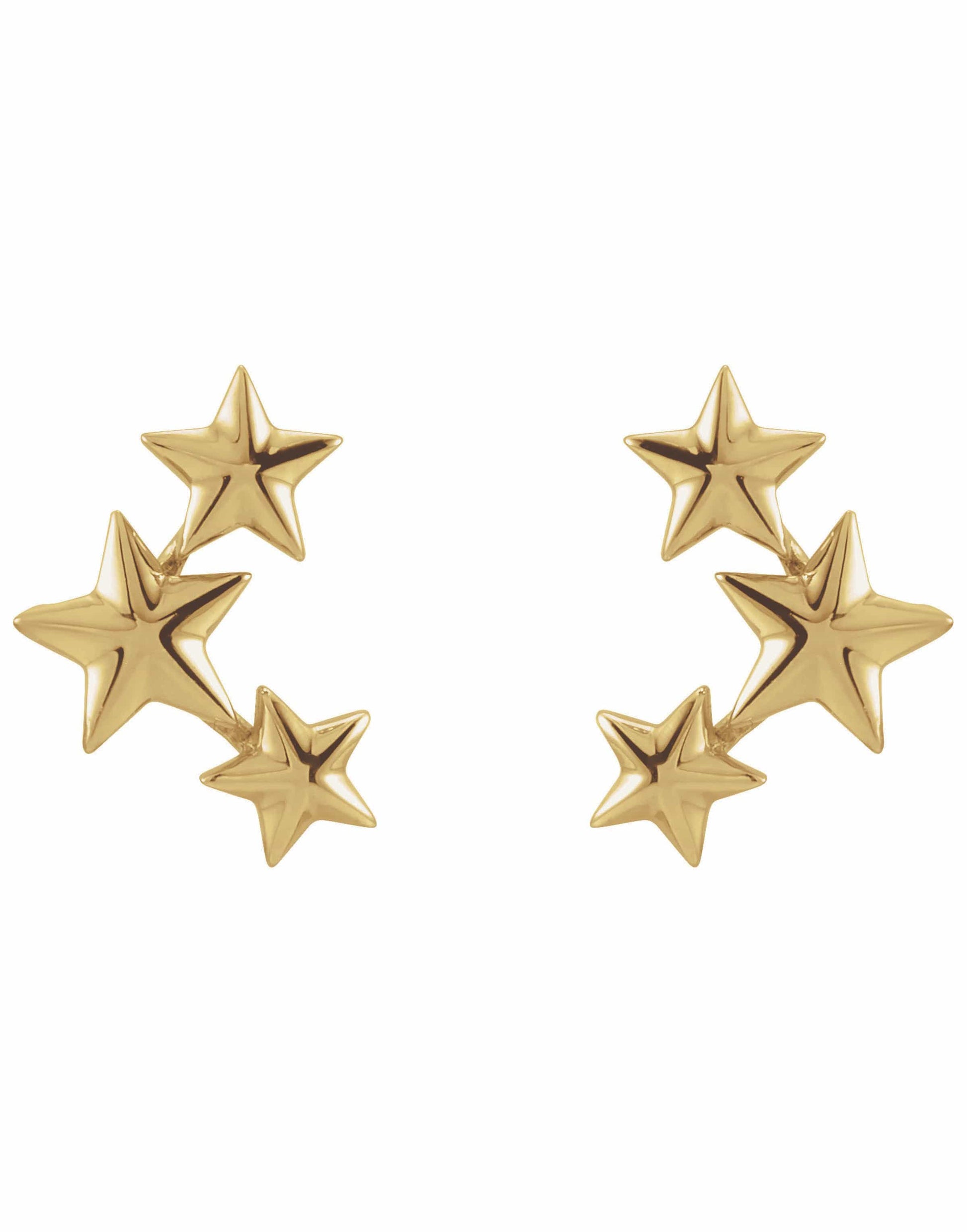 302 FINE JEWELRY-Star Ear Climbers-YELLOW GOLD