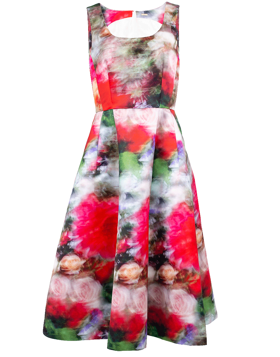 Floral Print Fluted Dress CLOTHINGDRESSEVENING ADAM LIPPES   