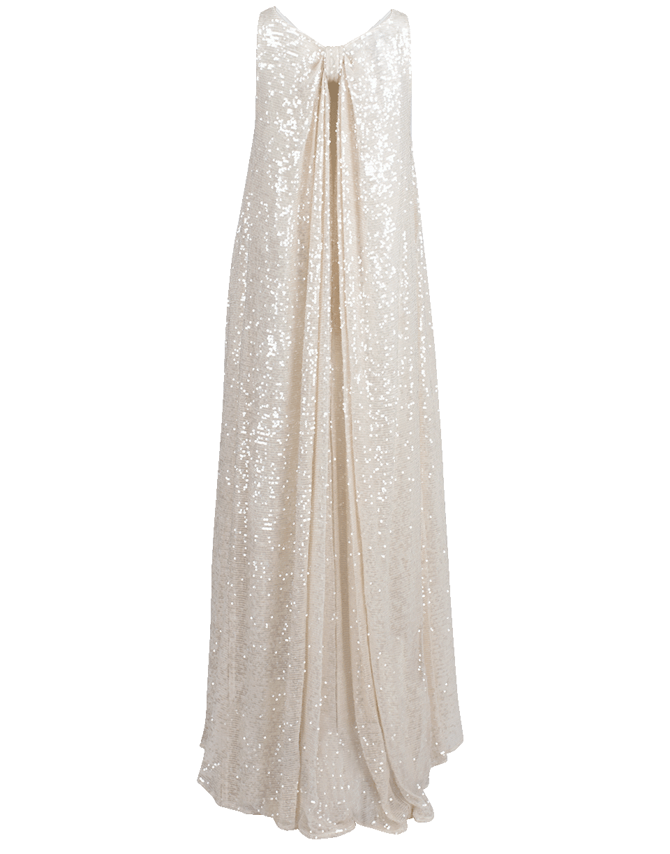 ADAM LIPPES-Sequined Embroidered Knot Gown-IVORY