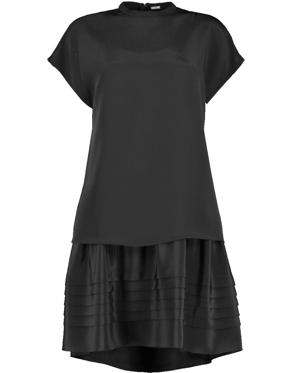 ADAM LIPPES-Double Layer Mini Dress-BLACK