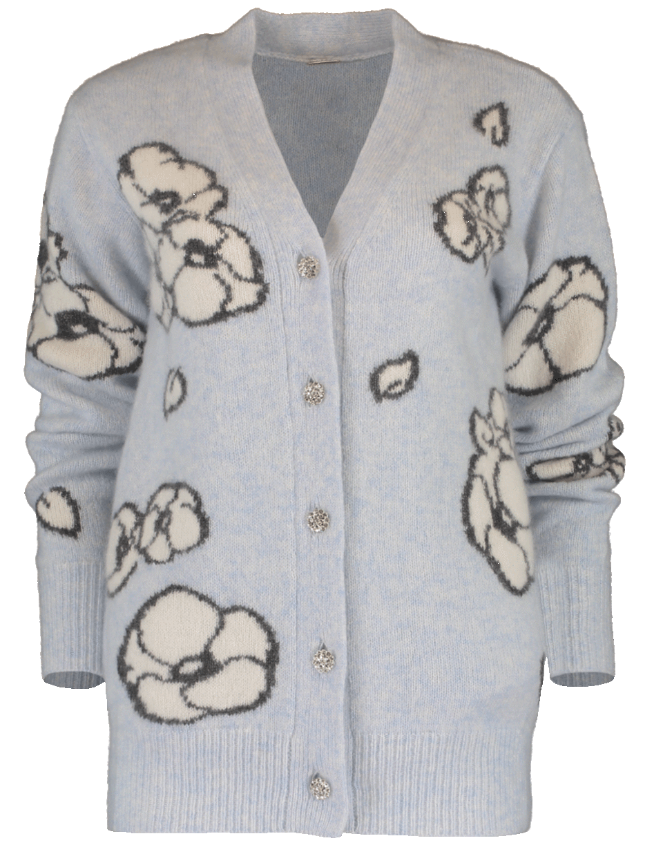 ADAM LIPPES-Intarsia Knit Floral Cardigan-