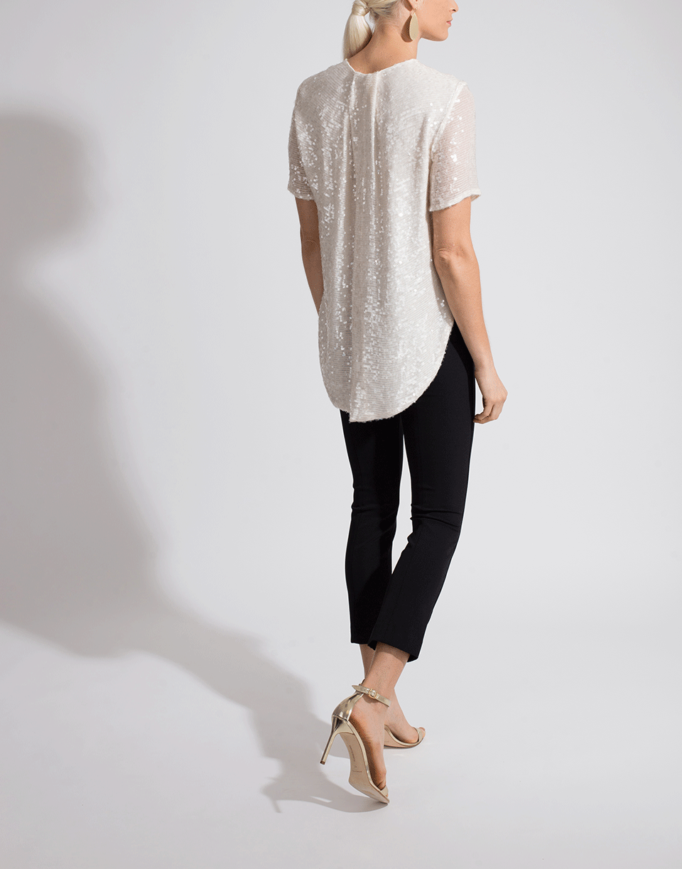 ADAM LIPPES-Cross Back Sequined Embroidered Tee-