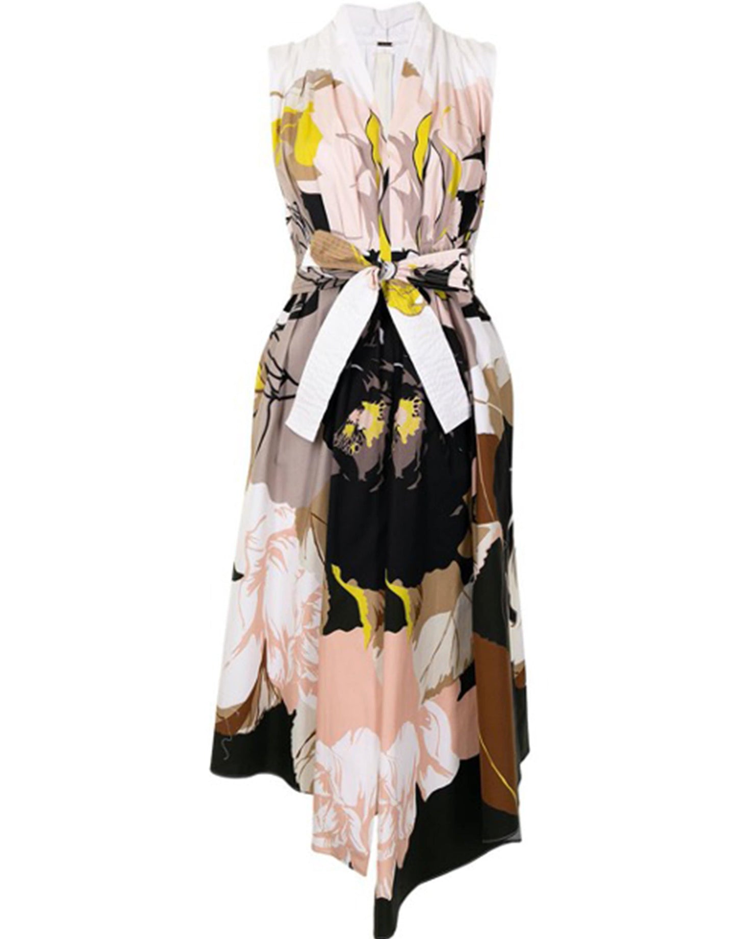 ADAM LIPPES-Asymmetrical Dress In Printed Poplin-