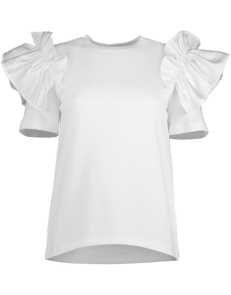 ADEAM-Short Sleeve Ruffle Tee Shirt-