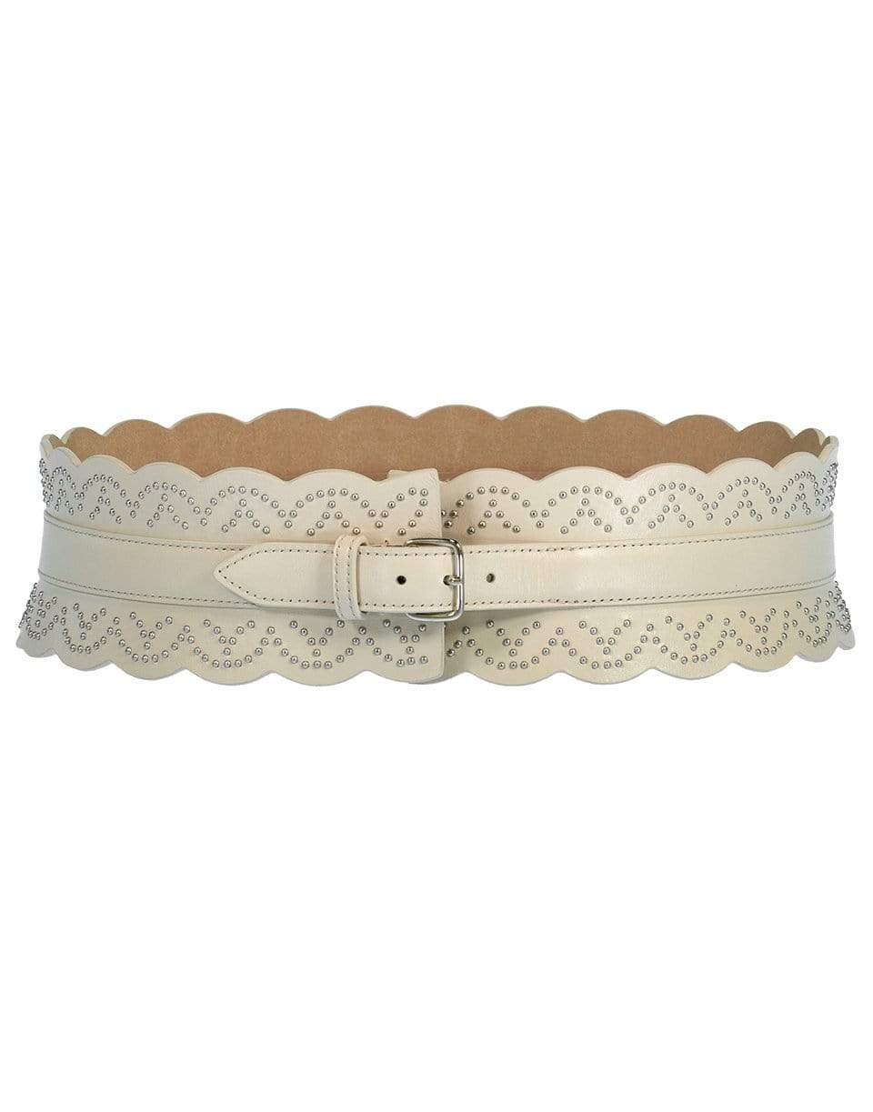 ALAÏA-White Studded Waist Belt-
