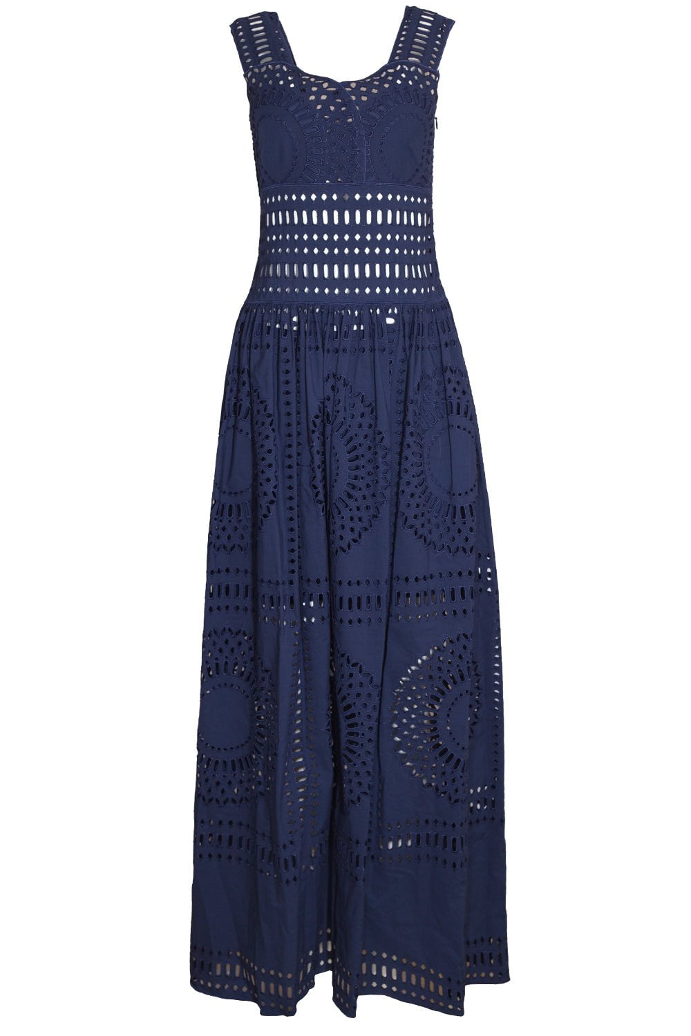 ALBERTA FERRETTI-Eyelet Maxi Dress-