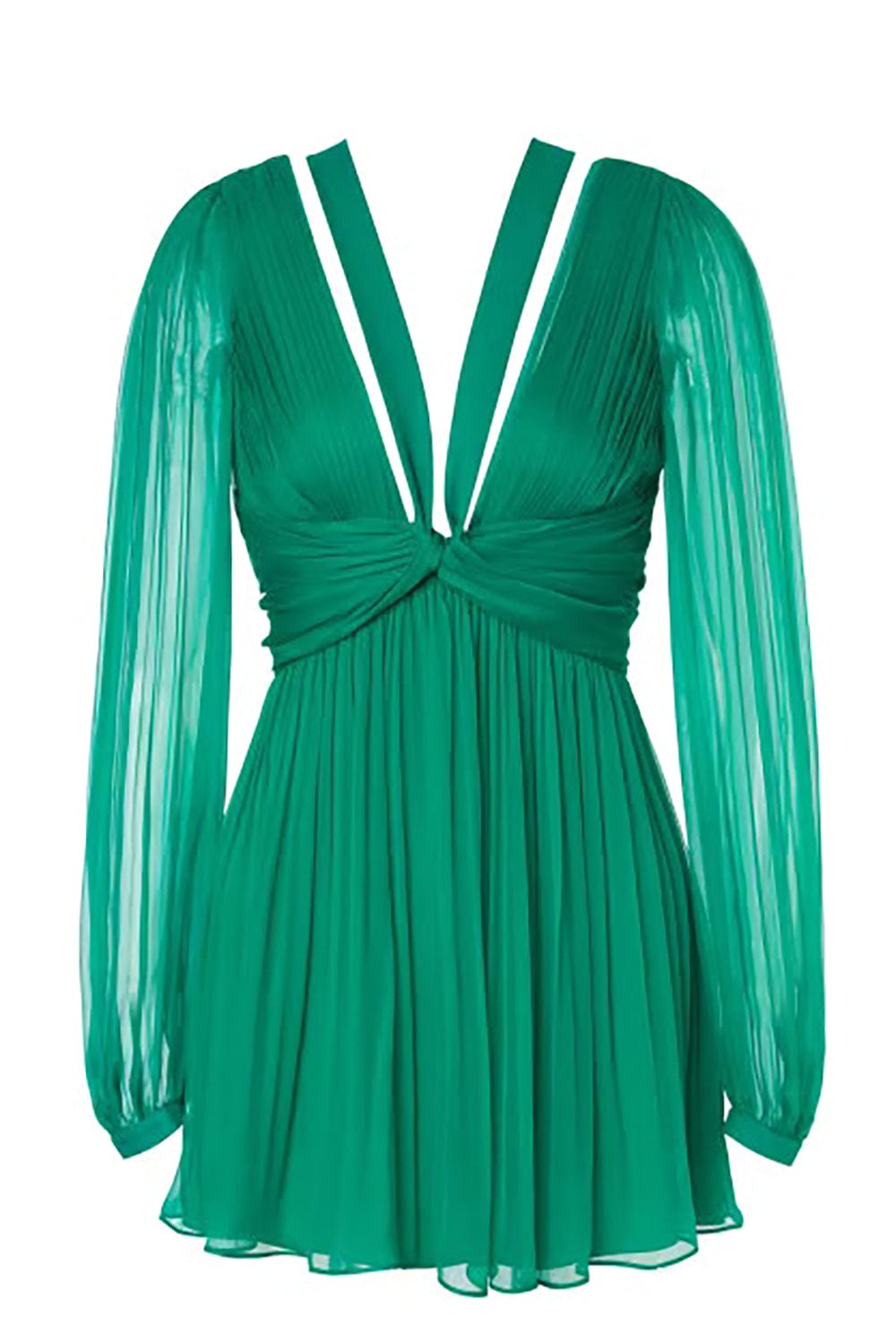 Long Sleeve Chiffon Short Dress - Green CLOTHINGDRESSCASUAL ALBERTA FERRETTI   