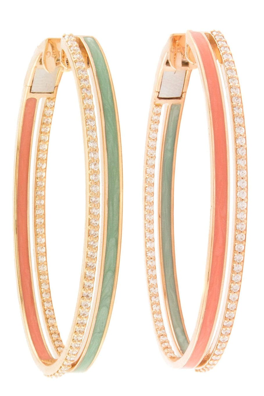 ALESSA JEWELRY-Spectrum Paraiba and Coral Hoop Earrings-ROSE GOLD