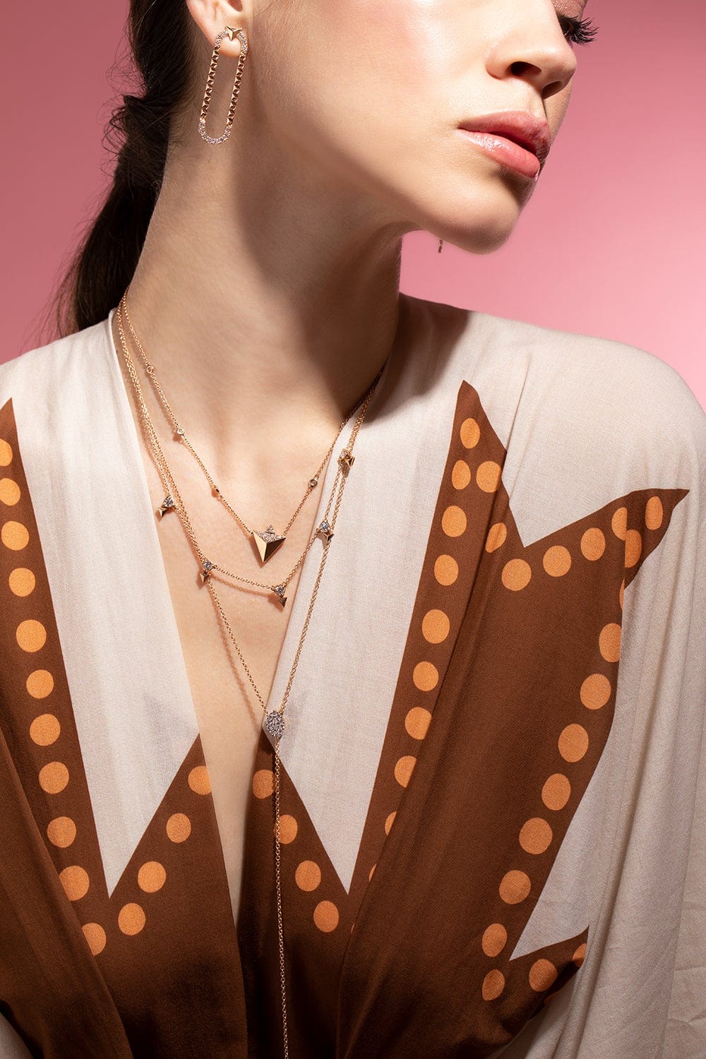 ALESSA JEWELRY-Clique Marquise Momentum Necklace-ROSE GOLD