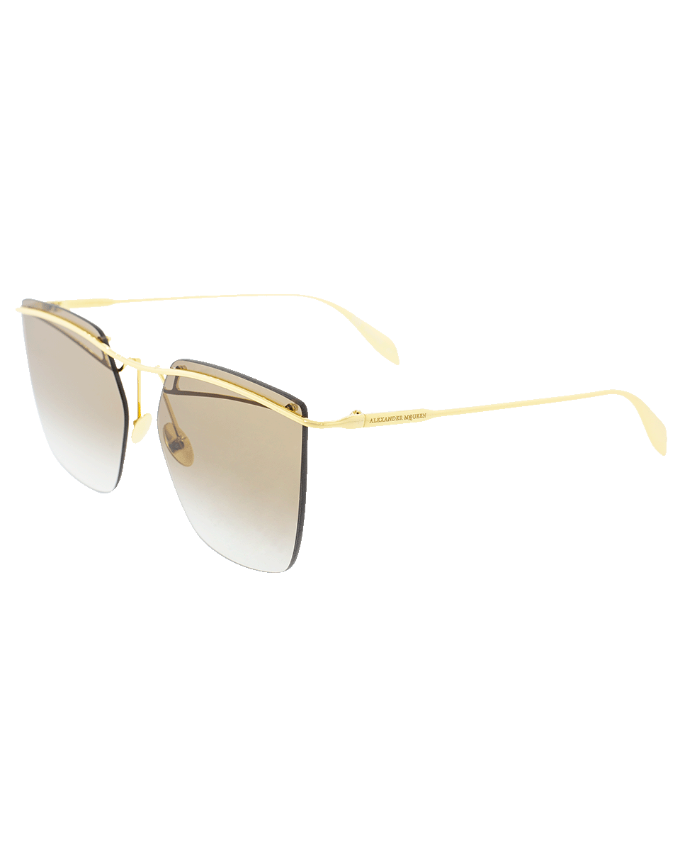 ALEXANDER MCQUEEN-Tinted Rimless Bar Sunglasses-GLD/BRWN