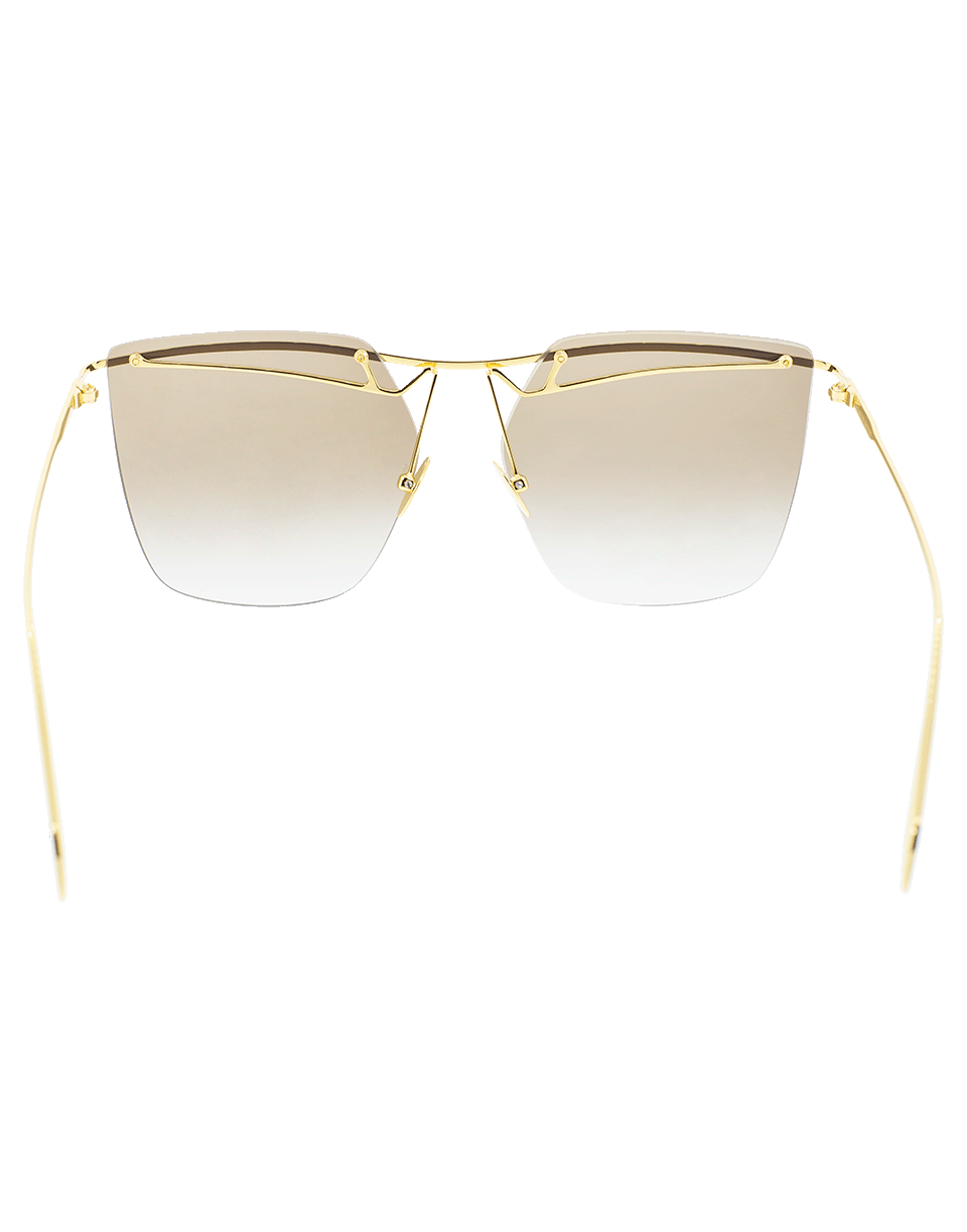 ALEXANDER MCQUEEN-Tinted Rimless Bar Sunglasses-GLD/BRWN