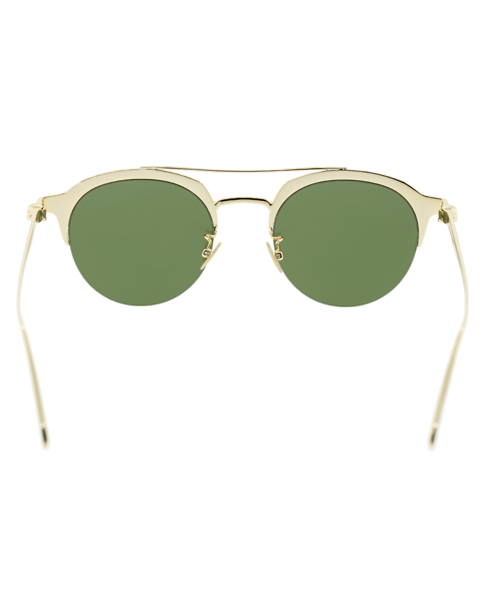 ALEXANDER MCQUEEN-Brow Bar Round Sunglasses-GLD/GRN