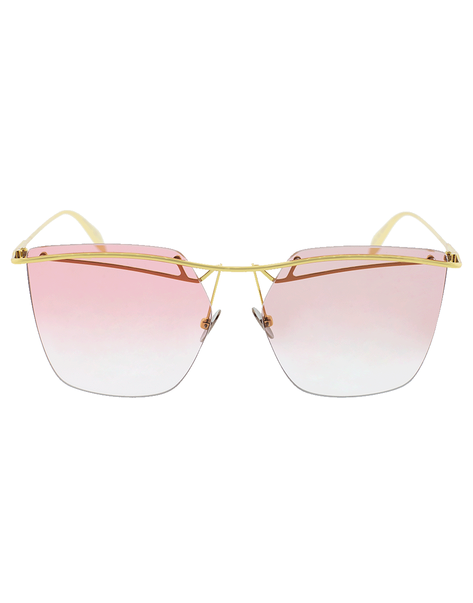 ALEXANDER MCQUEEN-Tinted Rimless Bar Sunglasses-GLD/RED