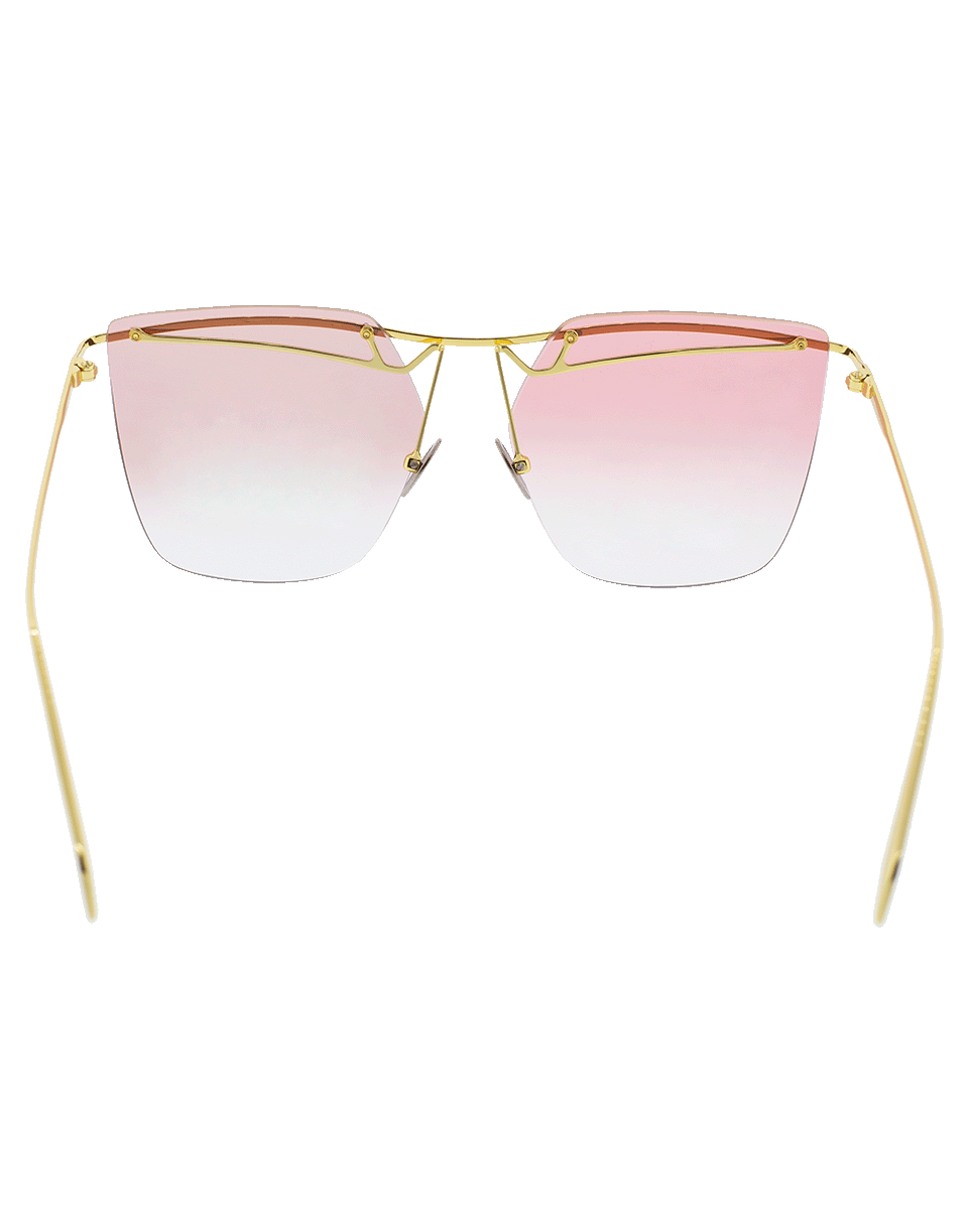 ALEXANDER MCQUEEN-Tinted Rimless Bar Sunglasses-GLD/RED