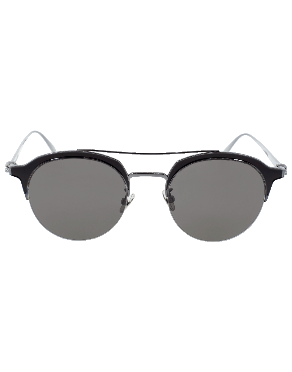 ALEXANDER MCQUEEN-Brow Bar Round Sunglasses-GREY