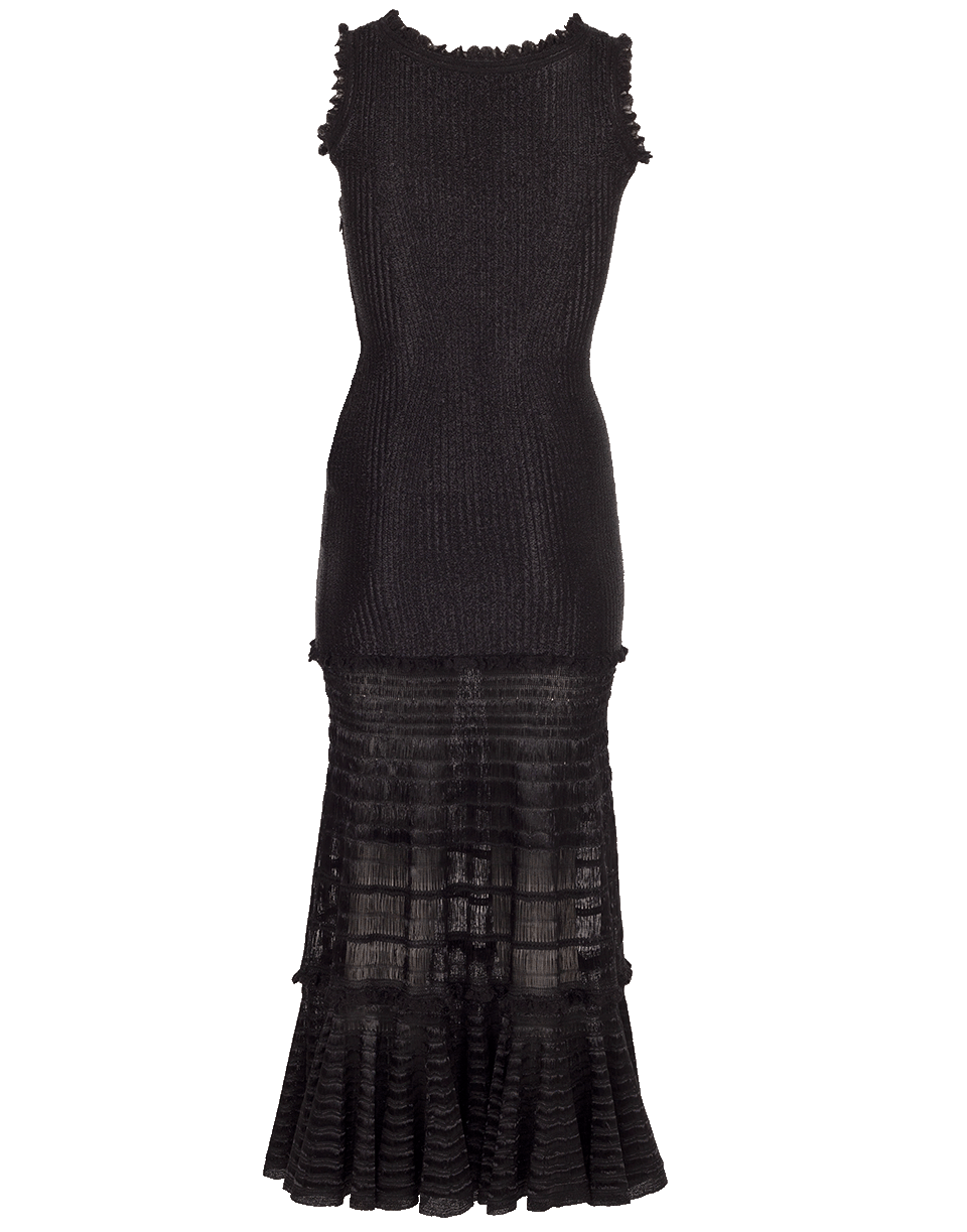 Laddered Knit Midi Dress CLOTHINGDRESSCASUAL ALEXANDER MCQUEEN   