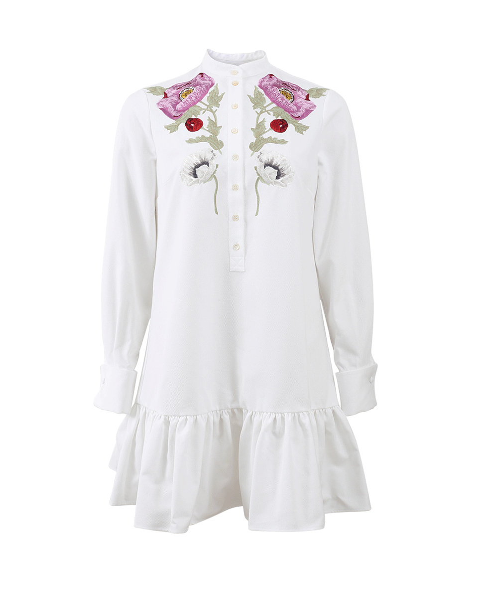 ALEXANDER MCQUEEN-Embroidered Mini Pique Shirt Dress-