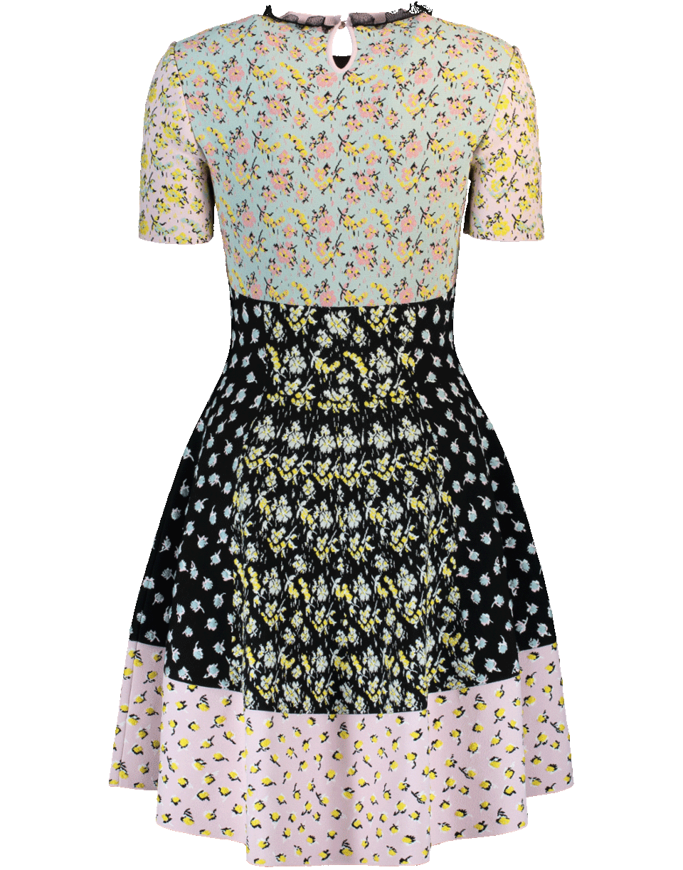 ALEXANDER MCQUEEN-Floral Print Knit Dress-