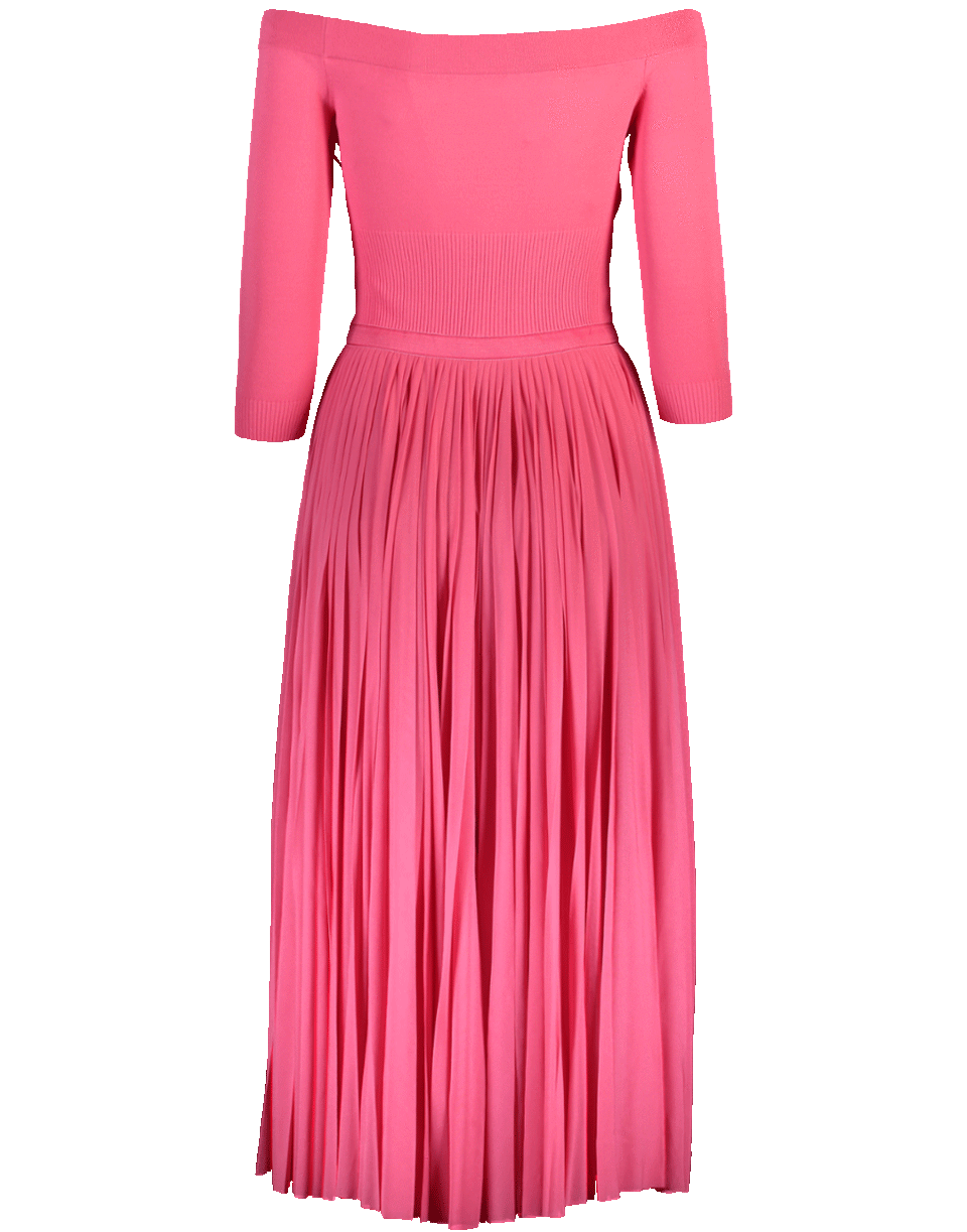 Off Shoulder Dress With Pleated Skirt CLOTHINGDRESSCASUAL ALEXANDER MCQUEEN   
