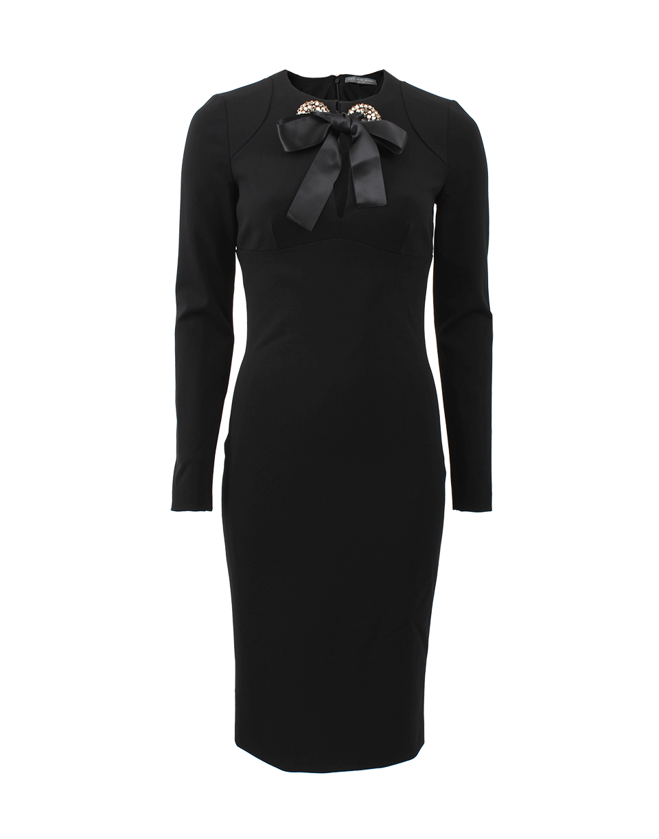 ALEXANDER MCQUEEN-Jersey Dress With Swarovski Tie Detail-