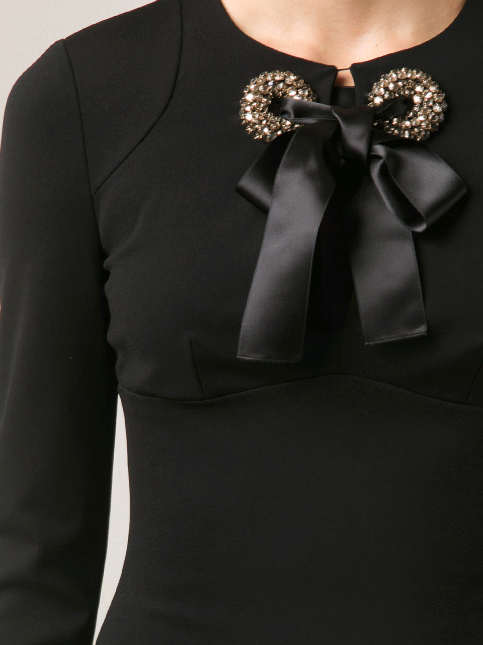 ALEXANDER MCQUEEN-Jersey Dress With Swarovski Tie Detail-