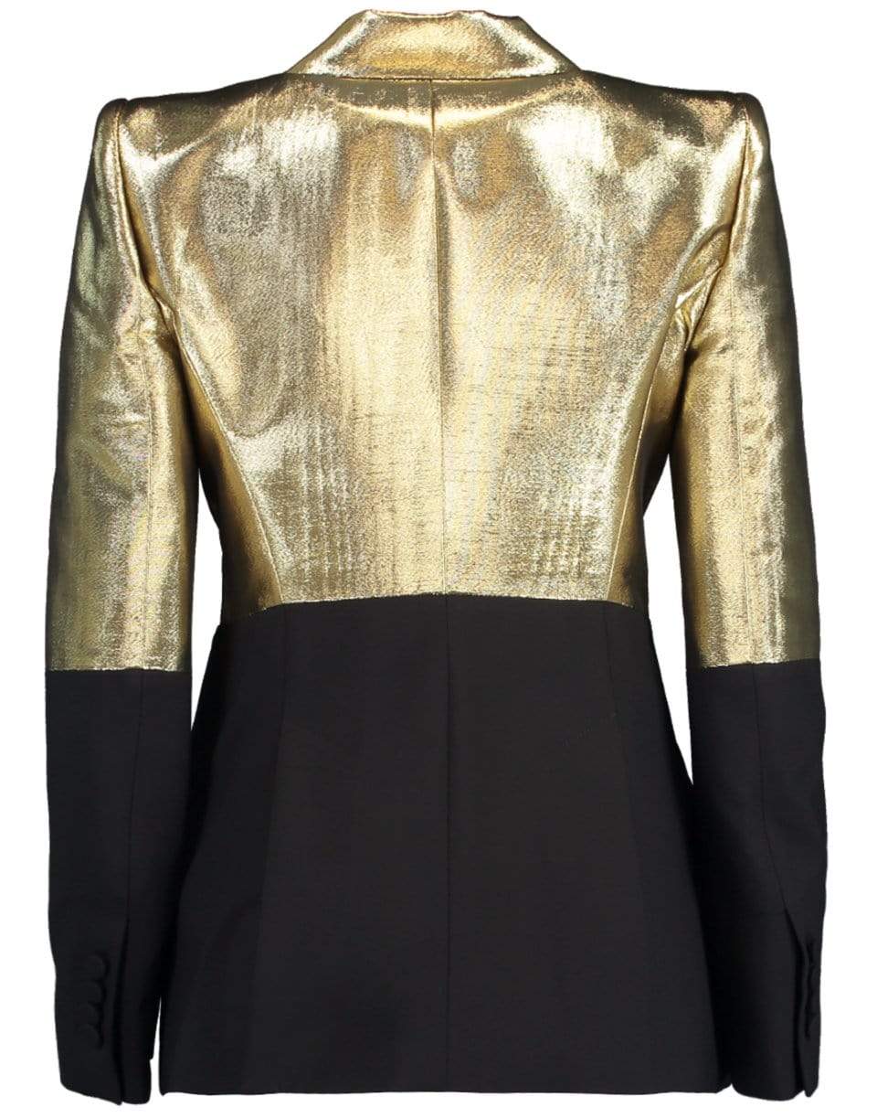 ALEXANDER MCQUEEN-Black and Gold One Button Jacket-